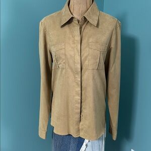 Liz Claiborne Tan Button Down Shirt